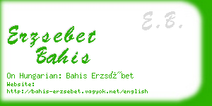 erzsebet bahis business card